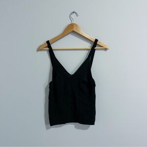 NWOT Maeve Anthropologie Black Knit Tank Top V-Neck